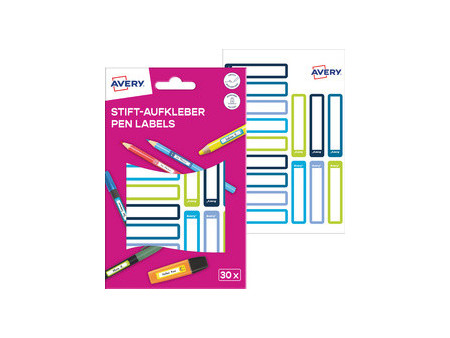 AVERY Étiquette pour stylo, papier, 10 x 50 mm, cadre rose