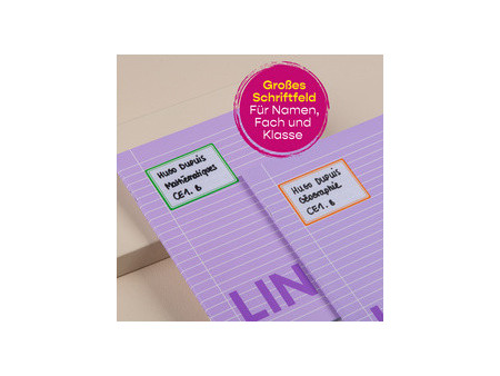 AVERY Étiquette pour livre, papier, 44 x 64 mm, cadre coloré