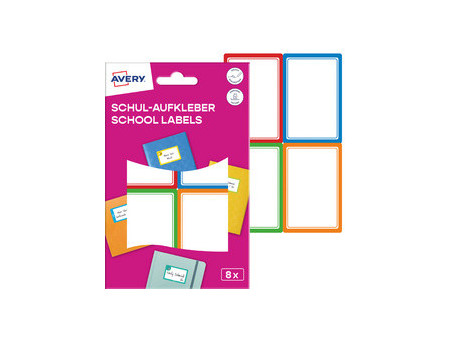 AVERY Étiquette pour livre, papier, 44 x 64 mm, cadre coloré