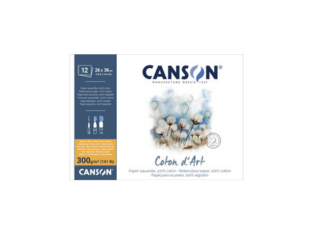 CANSON Bloc de papier aquarelle 'Coton d'Art', 260 x 360 mm