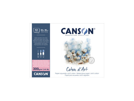 CANSON Bloc de papier aquarelle 'Coton d'Art', 260 x 360 mm