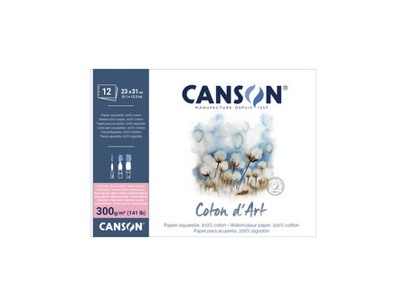 CANSON Bloc de papier aquarelle 'Coton d'Art', 260 x 360 mm