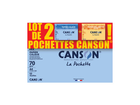 CANSON Papier calque & papier millimétré, lot de 2
