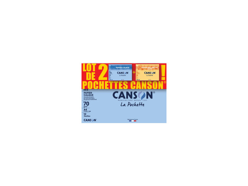 CANSON Papier calque & papier millimétré, lot de 2