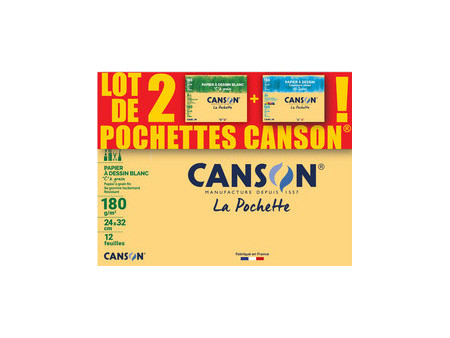 CANSON Papier à dessin 'C' à grain & 'Mi-Teintes', lot de 2