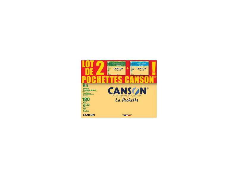 CANSON Papier à dessin 'C' à grain & 'Mi-Teintes', lot de 2