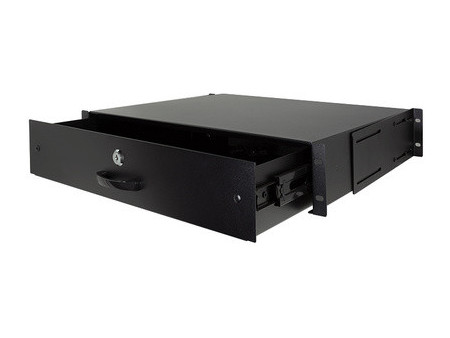 LogiLink Tiroir pour rack 19', 2 U, verrouillable, noir