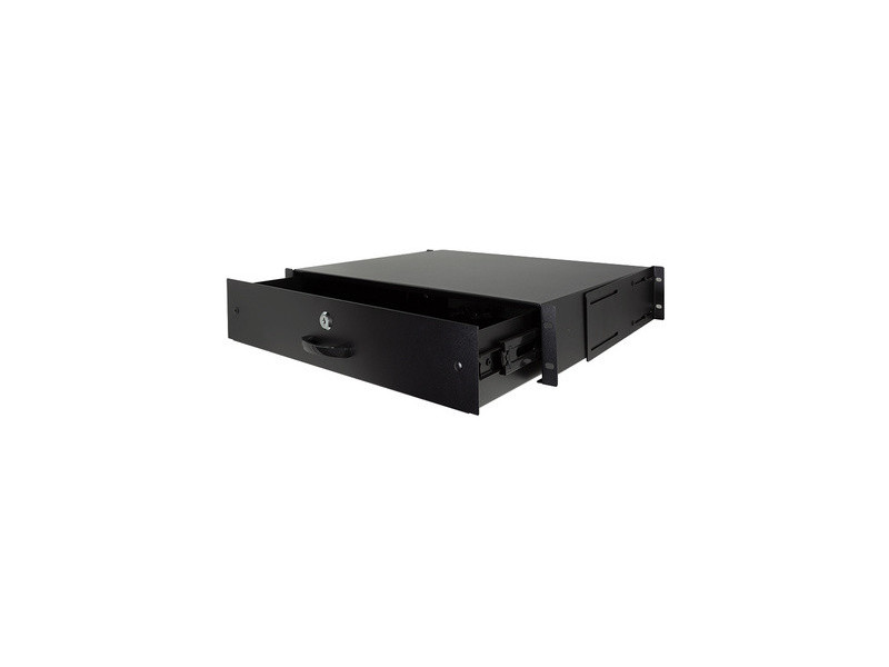 LogiLink Tiroir pour rack 19', 2 U, verrouillable, noir