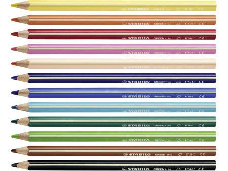 STABILO Crayon de couleur GREENtrio, épais, étui en carton