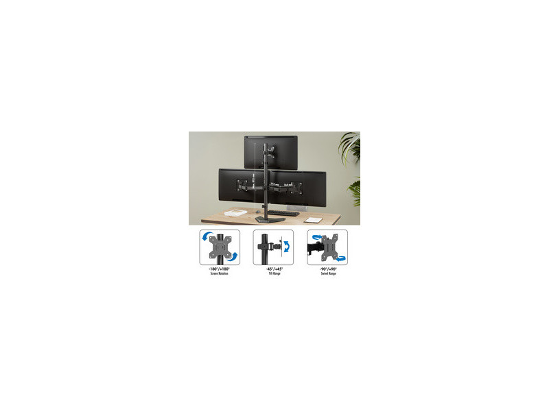 LogiLink Bras support triple écran, avec socle, noir