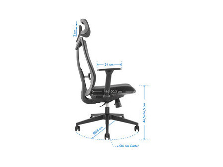LogiLink Fauteuil de bureau, dossier en mesh, noir