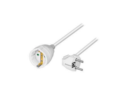 LogiLink Rallonge électrique avec prises terre, 5 m, blanc