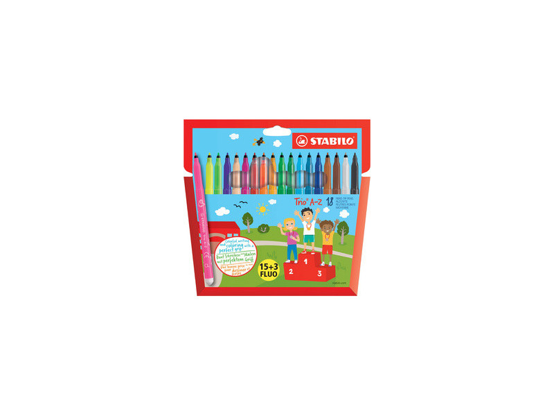 STABILO Feutre Trio A-Z, étui carton de 18, PACK SPECIAL