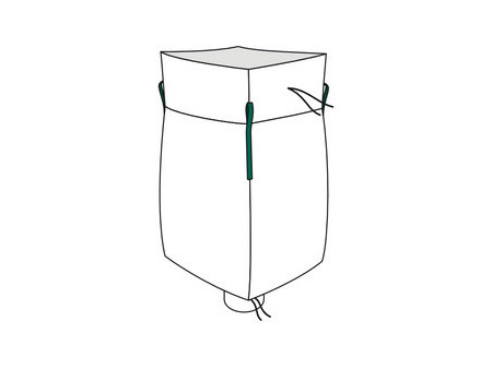 dm-folien Big Bag avec jupe & goulotte, 900 x 900 mm, blanc