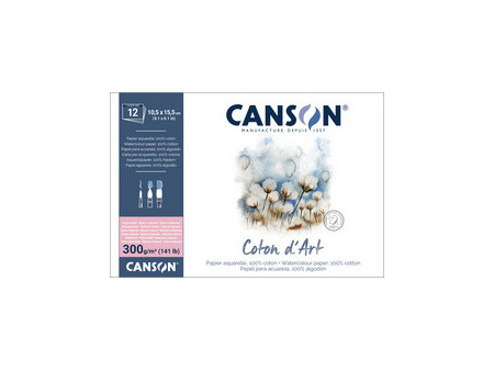 CANSON Bloc de papier aquarelle 'Coton d'Art', 230 x 310 mm
