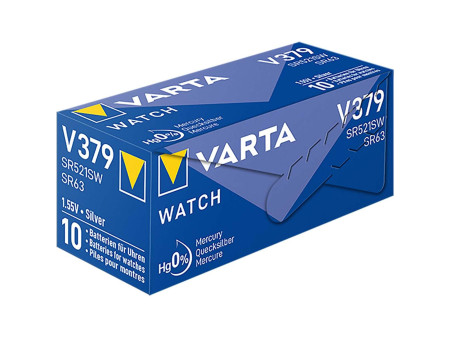 VARTA Pile oxyde argent pour montres, V379 (SR63), 1,55 V