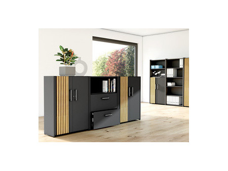 kerkmann Placard Oxford, 3 hauteurs de classeur, anthracite