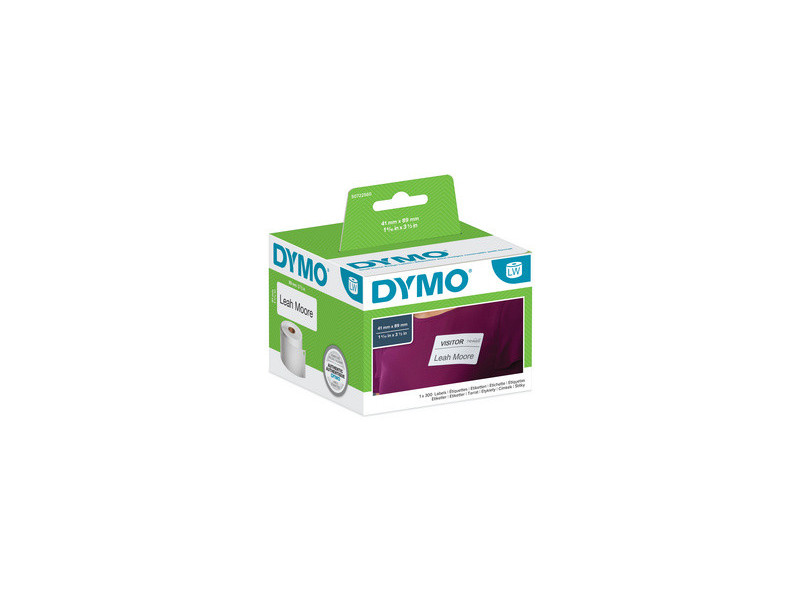 DYMO Étiquette pour badge nominatif, 89 x 41 mm, blanc