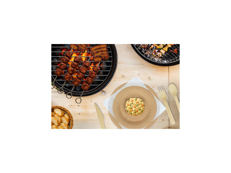 kangaro Assiette en carton, rond, diamètre: 230 mm, marron