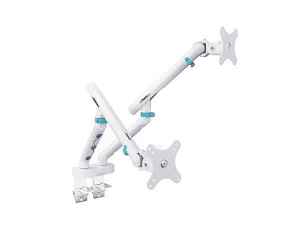 DIGITUS Bras support design pour 2 écrans, avec pince, noir