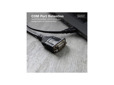 DIGITUS Câble adaptateur, USB-A - RS232, 1,8 m, noir