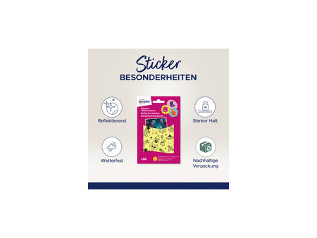 AVERY Sticker réfléchissant 'Visages', argent