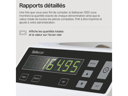 Safescan Compteuse trieuse pièces Euro 'Safescan 1250',blanc