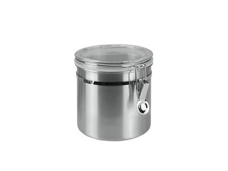 metaltex Boîte de conservation, 0,7 L, rond, inox, argent