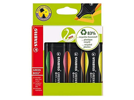 STABILO Surligneur GREEN BOSS, étui en carton de 4