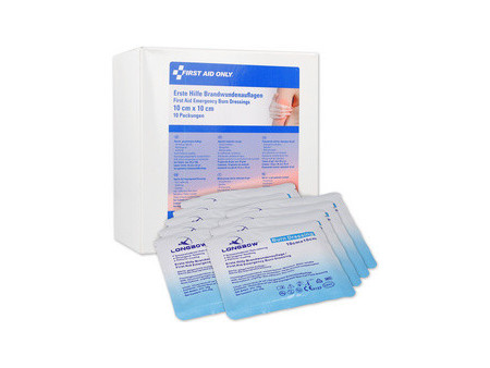 FIRST AID ONLY Pansement antibrûlure 100 x 100 mm, lot de 10