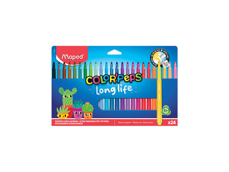 Maped Feutre COLOR'PEPS LONG LIFE 02, étui carton de 12