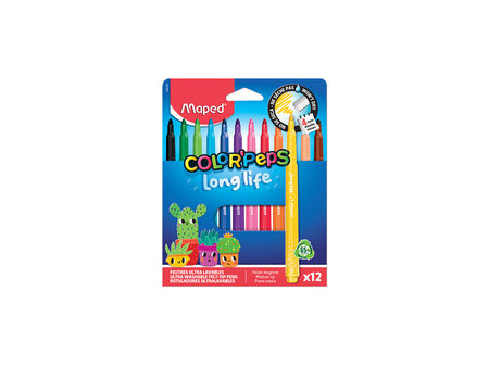 Maped Feutre COLOR'PEPS LONG LIFE 02, étui carton de 12