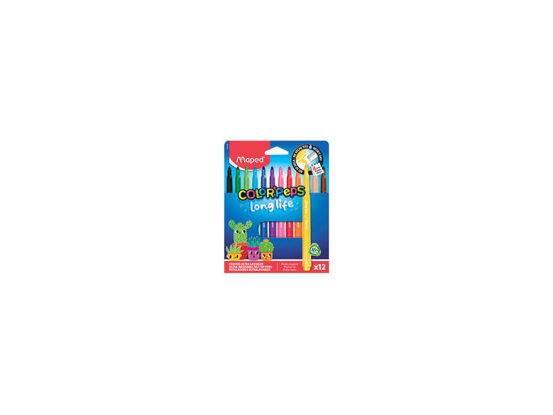 Maped Feutre COLOR'PEPS LONG LIFE 02, étui carton de 12