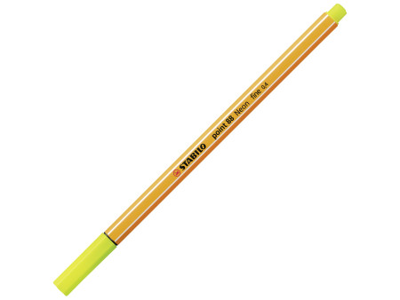 STABILO Feutre à pointe fine point 88, jaune fluo