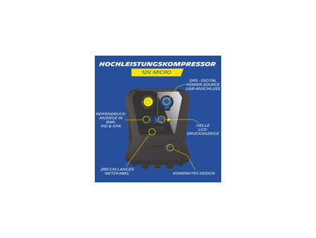 MICHELIN Micro-compresseur, 12 V, noir