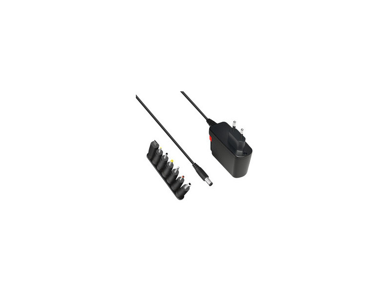 LogiLink Bloc d'alimentation universel, 24 W / 3-12 V, noir