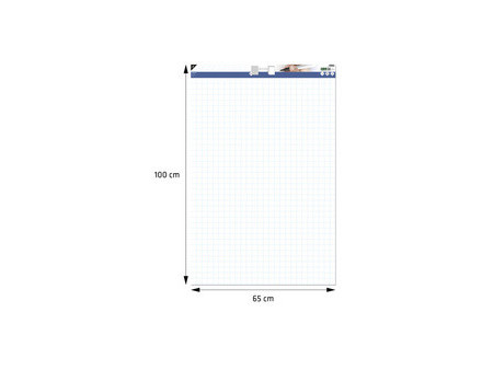 kangaro Bloc papier pour tableau, 50 feuilles, uni/quadrillé