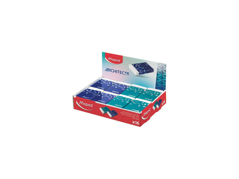 Maped Gomme en plastique ARCHITECTE, présentoir de 16
