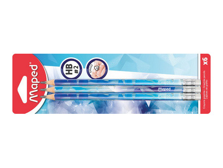 Maped Crayon de papier ARCTIC, avec gomme, HB, blister de 6