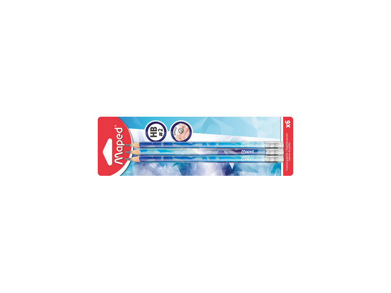 Maped Crayon de papier ARCTIC, avec gomme, HB, blister de 6