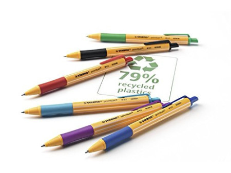 STABILO Stylo à bille rétractable pointball, vert