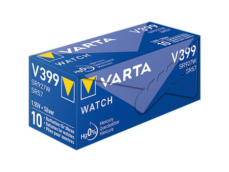 VARTA Pile oxyde argent pour montres, V399 (SR57), 1,55 V