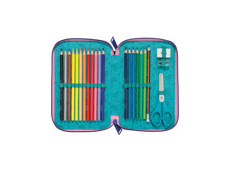 Maped Étui scolaire double Dinosaure, polyester, garni, vert
