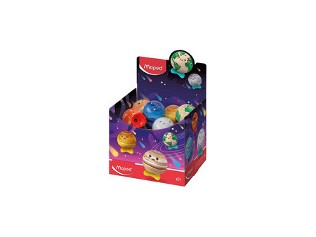 Maped Taille-crayon PLANET, métallique, présentoir de 24