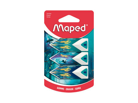 Maped Gomme en plastique Pyramide DRAGON, blister de 3