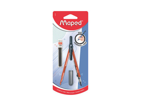 Maped Compas avec adaptateur, assorti, sur carte blister