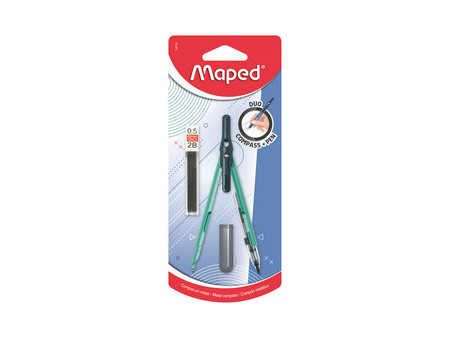 Maped Compas avec adaptateur, assorti, sur carte blister