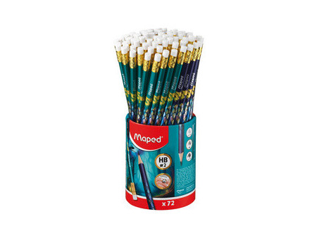 Maped Crayon de papier DRAGON, avec gomme, HB, pot de 72