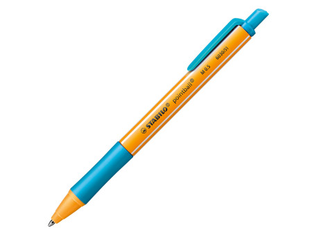STABILO Stylo à bille rétractable pointball, turquoise