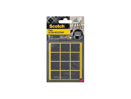 Scotch Patin en feutre ultra-résistant, 24 x 22 mm, gris